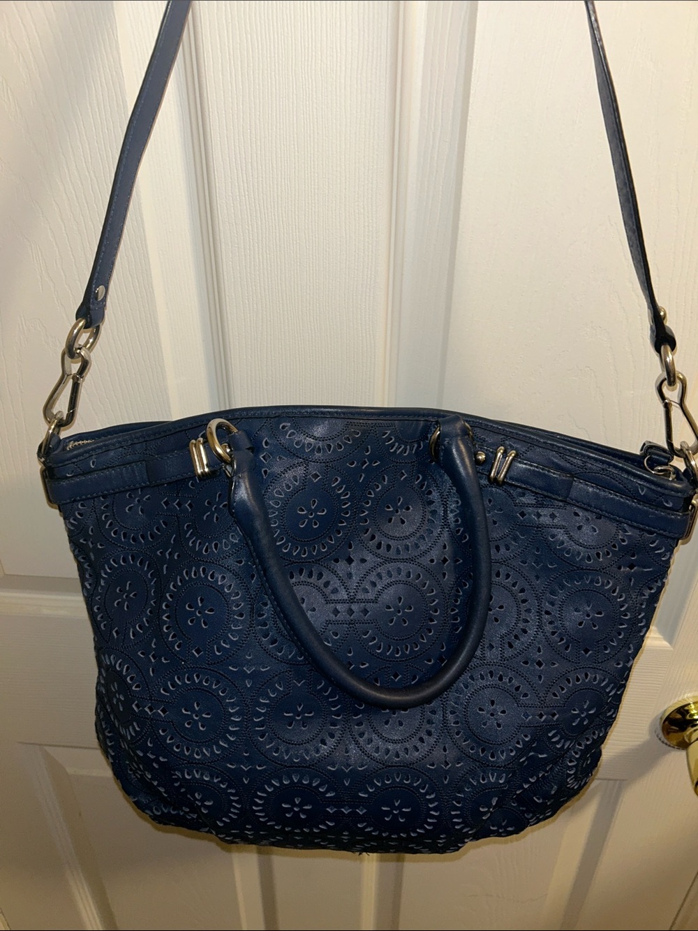 Coach Madison Sophia Lace Leather Shoulder Bag with Removable Strap - Coach - Picture 10 of 17